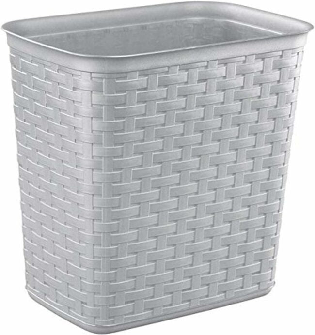 WASTEBASKET-3.4 GALLON-WEAVE- CEMENT