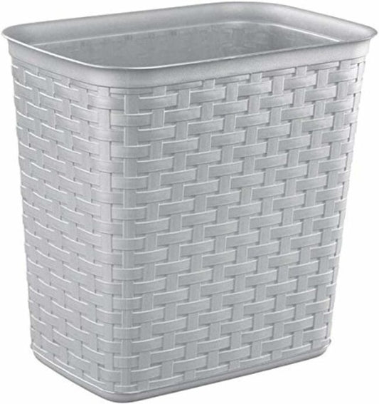 WASTEBASKET-3.4 GALLON-WEAVE- CEMENT