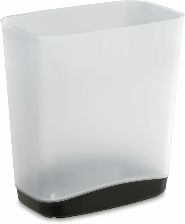 WASTEBASKET-SLIM-3.3 GAL- CLEAR/GRAY