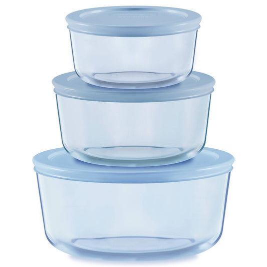 Pyrexx colors blue lid six piece set