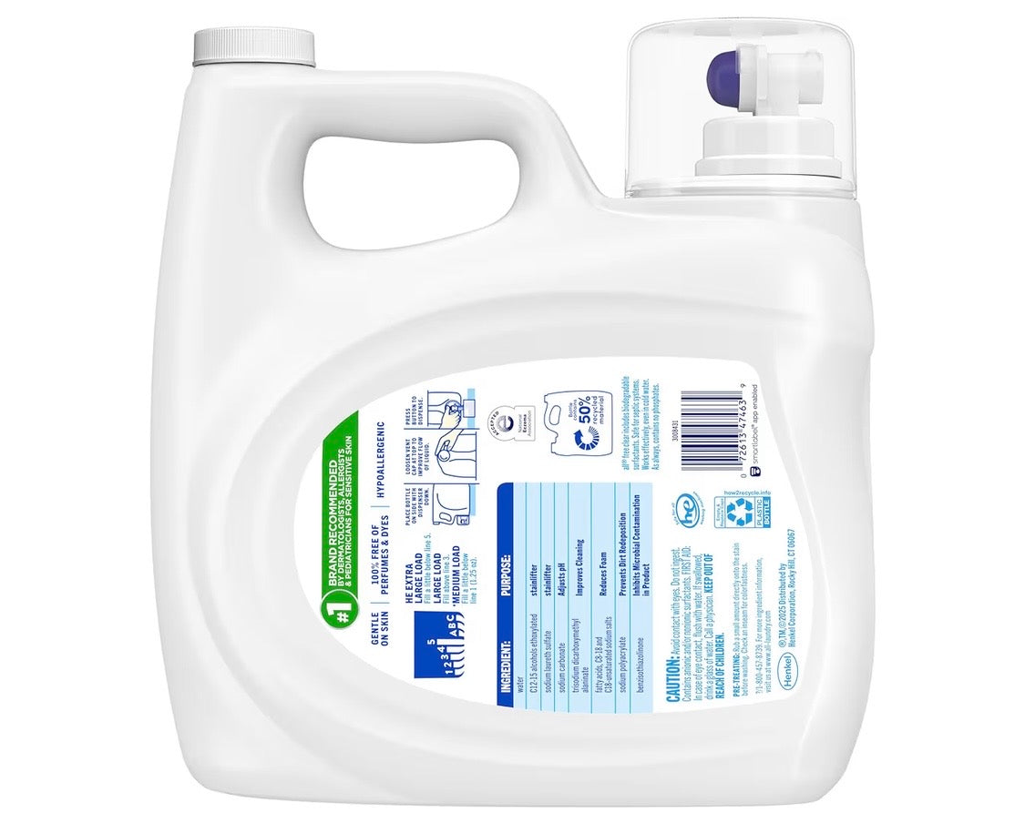 all Liquid Laundry Detergent Free Clear, 118 Ounce, 94 Loads