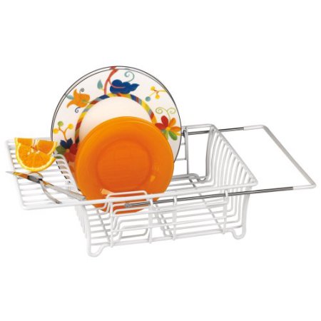 Adjustable over the sink dish drainer