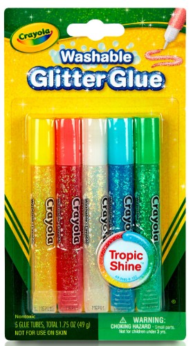 Washable Glitter Glue 5pc Col