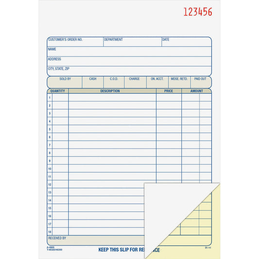 Sales Order Book 5 9/16"x87/1"