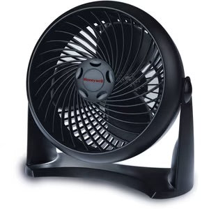 Honeywell TurboForce Air Circulator, Small Tabletop Fan, Quiet Personal Fan for Home or Office, 3 Speeds, 90 Degree Pivoting Head, Black, HT900