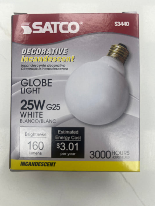 Globe Bulb Medium Base 25W white