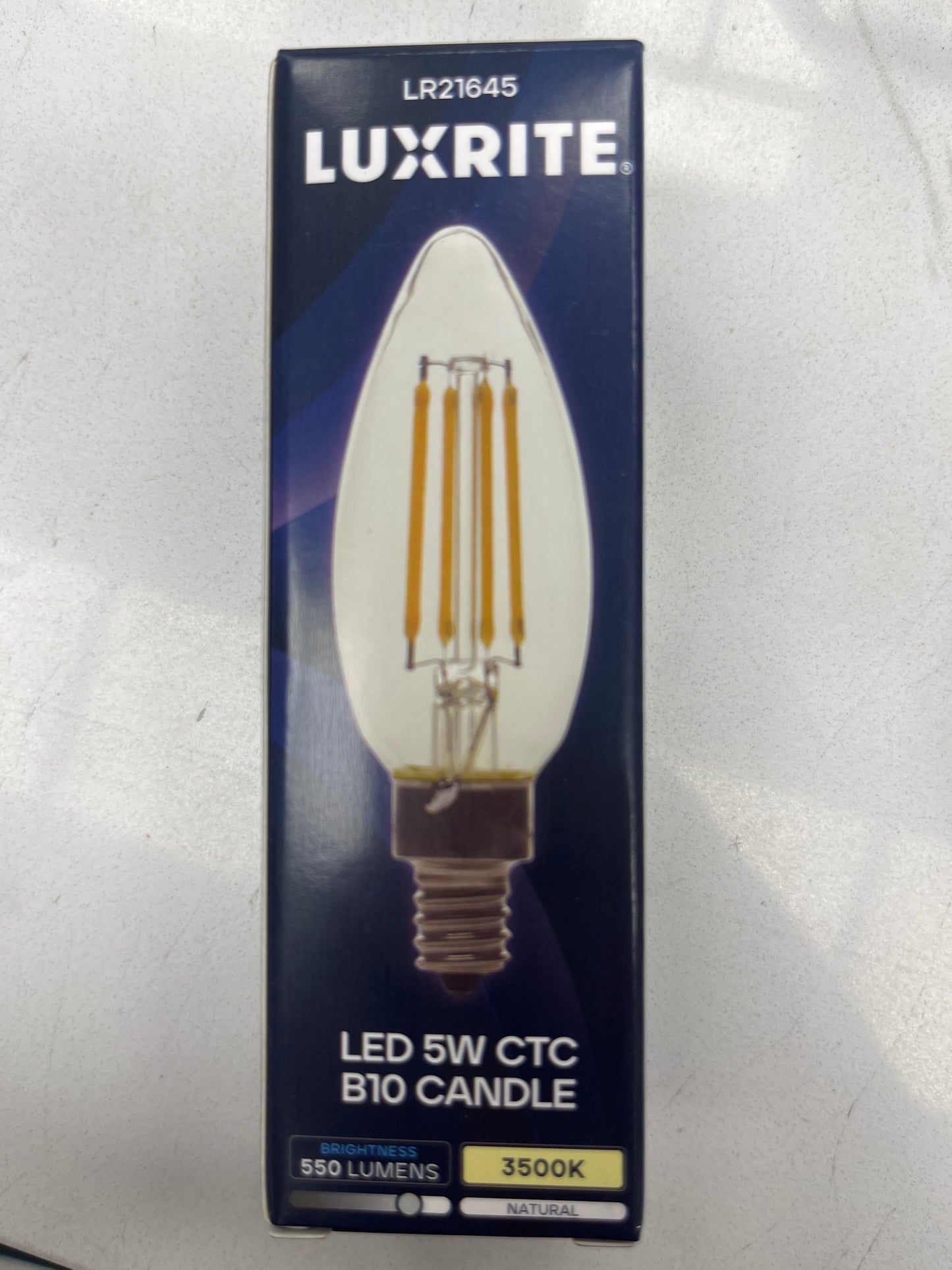 B 10 chandelier bulb 5W 3500K luxrite