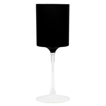 Two Tone Wine Glass 14oz Black/Clear (5 Count)