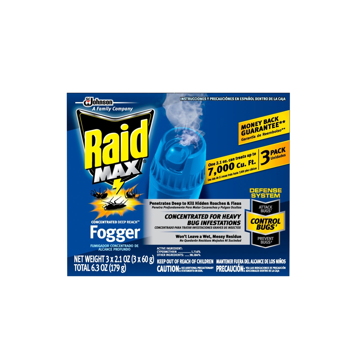Raid Max Fogger 3Pk 2.1oz Each
