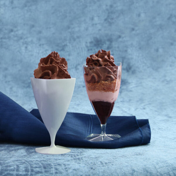 MiniWare Square White Cup On Stem 12 count