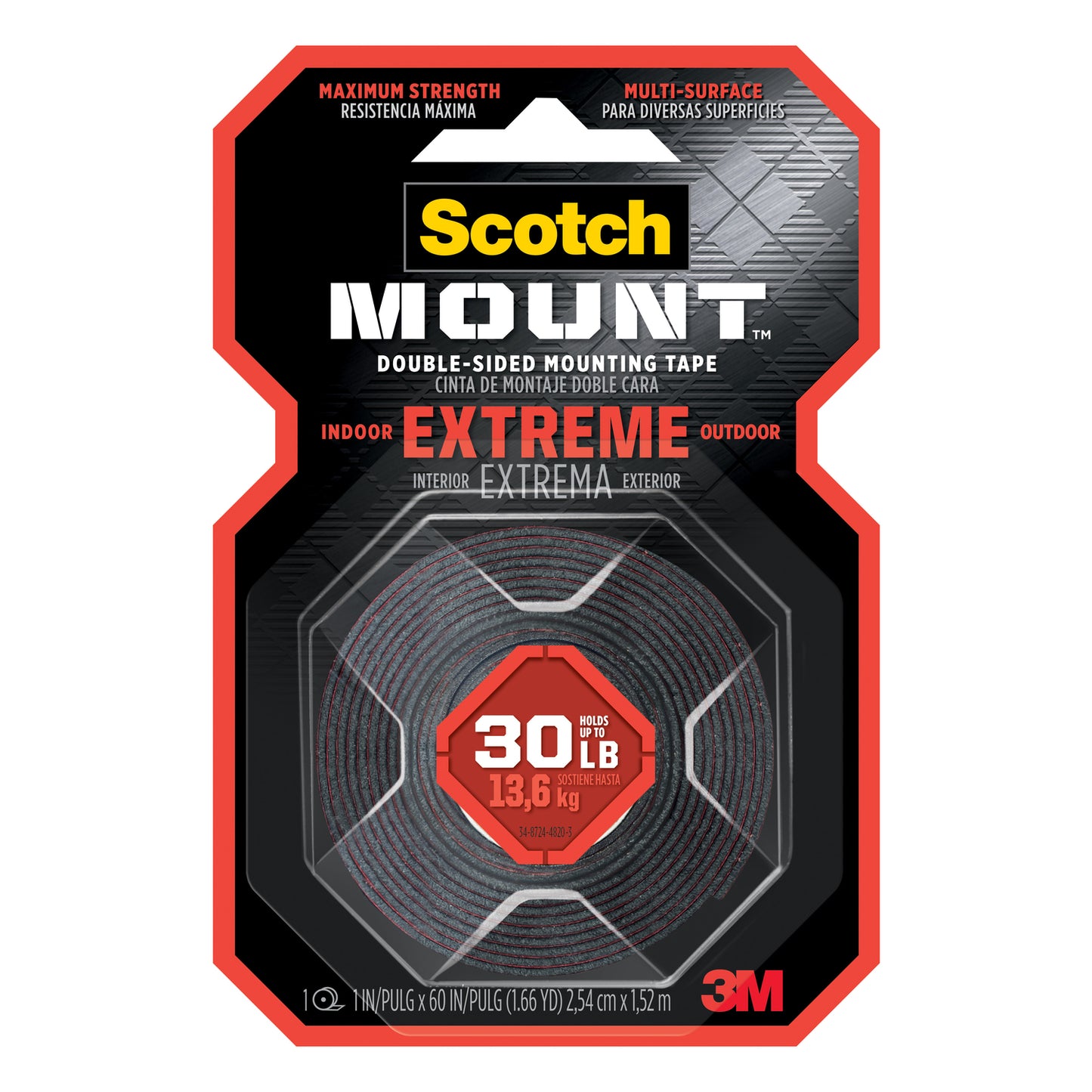 Scotch mount extreme, indoor outdoor tape 30 LBS