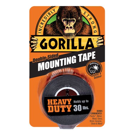 GORILLA-MOUNT TAPE H.D. 1â€³x 60 BLACK 30 lbs