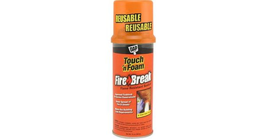 Firebreak foam in a can fire block