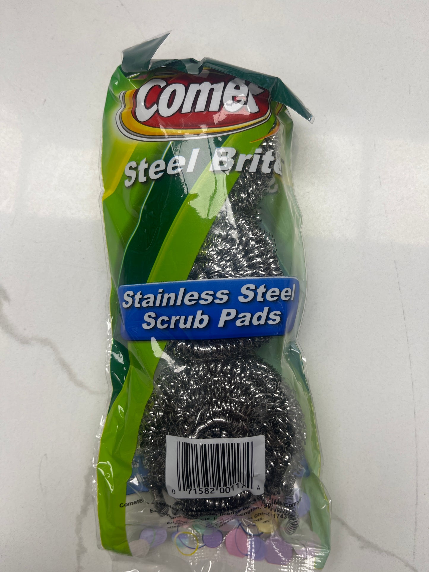 Comet steel bright stainless steel scrub pads