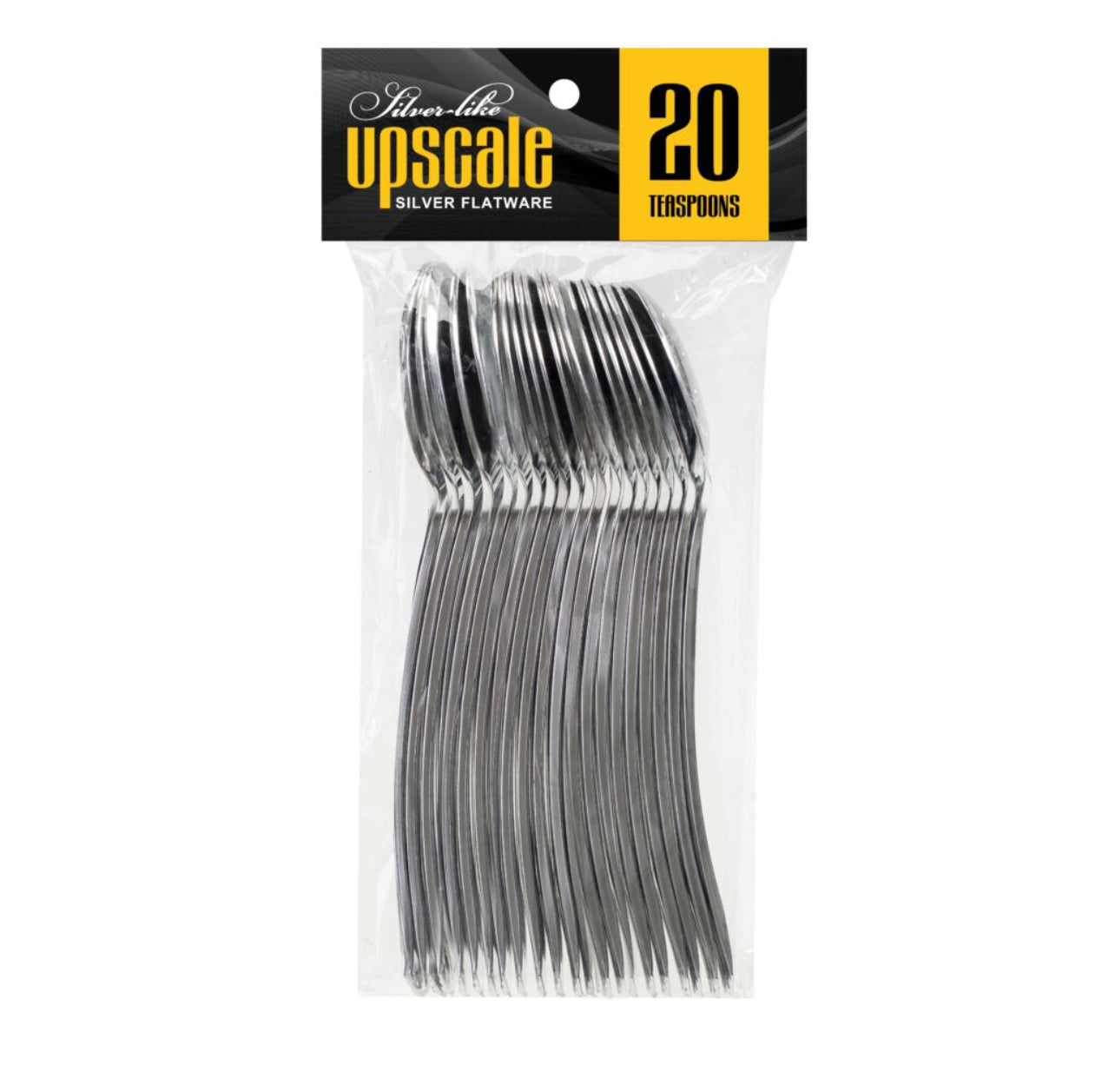 Disposable soup spoon silver 20 count