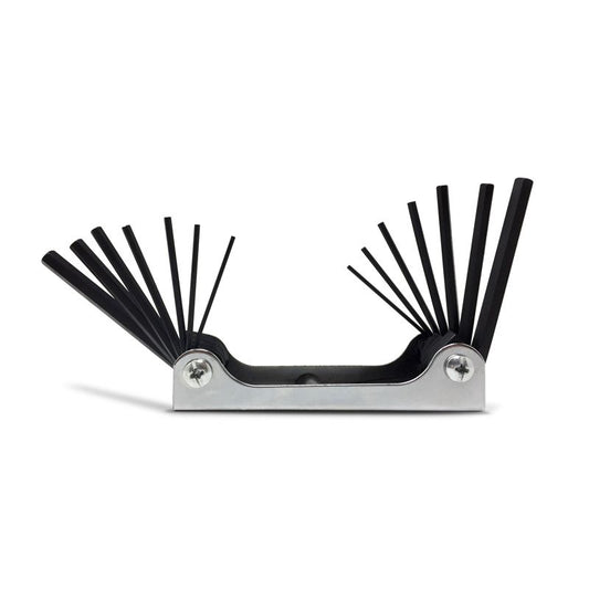 14-Key Folding Hex-Key Set Inch & Metric Sizes