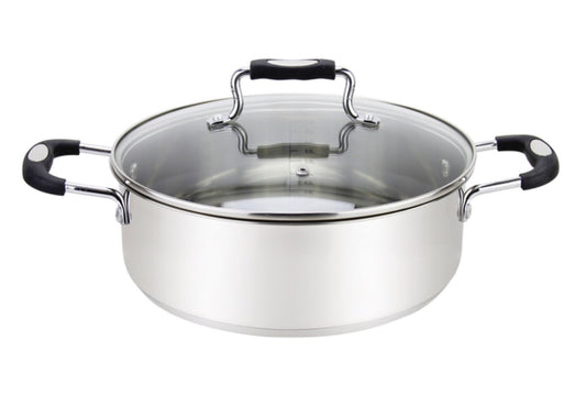 5QT Casserole S.S LOW Blk