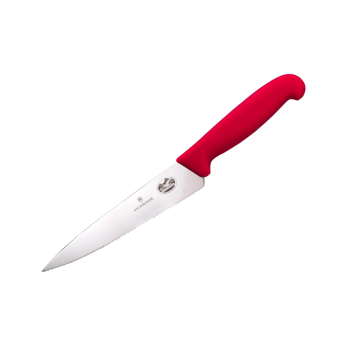 Victorinox red serrated knife