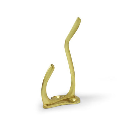 2-7/8 in. Double Coat and Hat Hooks Wall Mounted In Brass-Plated (2-Pack)