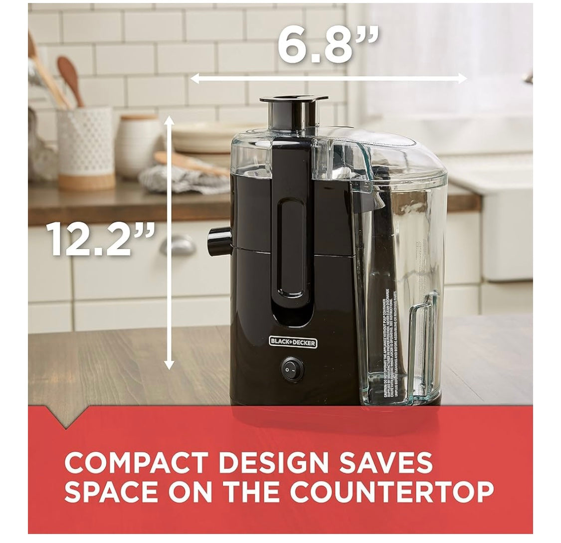 BLACK+DECKER 400-Watt Fruit and Vegetable Juice Extractor, Black