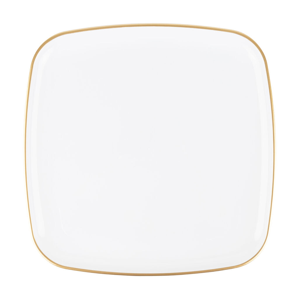 Organic White Gold Rim Square Tray 14″