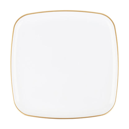 Organic White Gold Rim Square Tray 14″