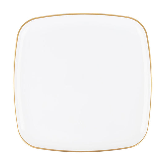 Organic White Gold Rim Square Tray 14â€³