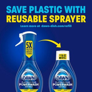 Dawn Platinum Plus Powerwash Dish Spray, Lemon Scent, 16 oz