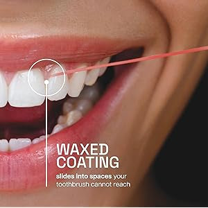 REACH Waxed Dental Floss, Cinnamon, Plaque Remover for Teeth, Shred Resistant, Floss Slides Smoothly, Easy to Use, Waxed, Deep Cleaning Teeth, Oral Care, PFAS Free, for Adults & Kids, 1 Pack, 55 yd