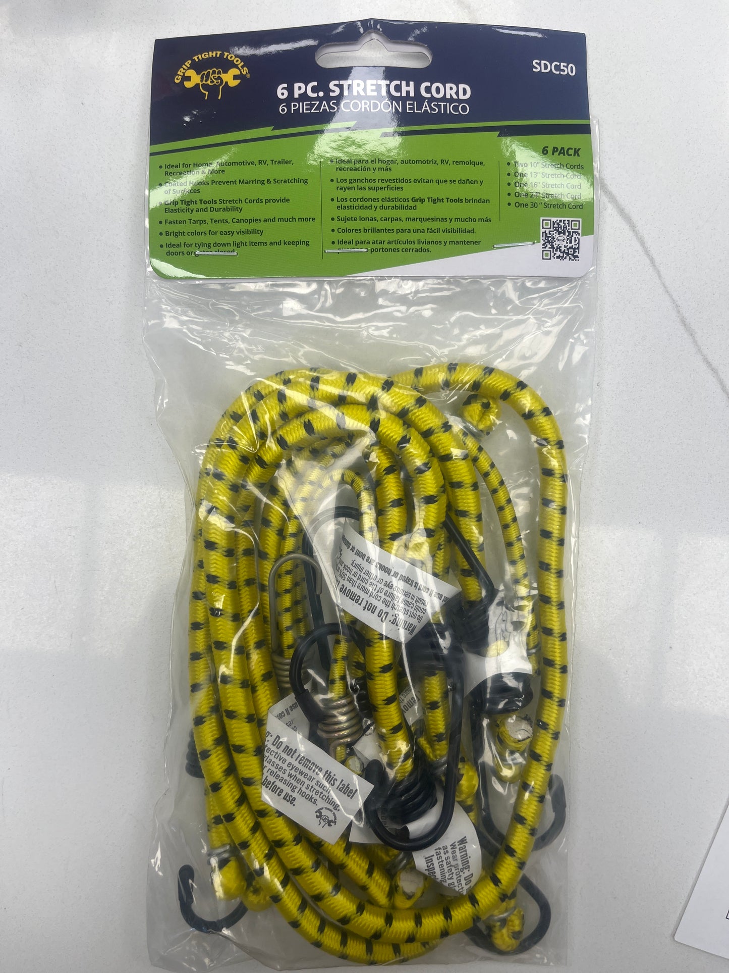 Six piece stretch cord