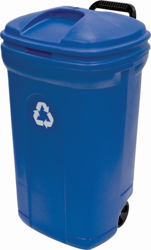 Square Recycle Can Blue