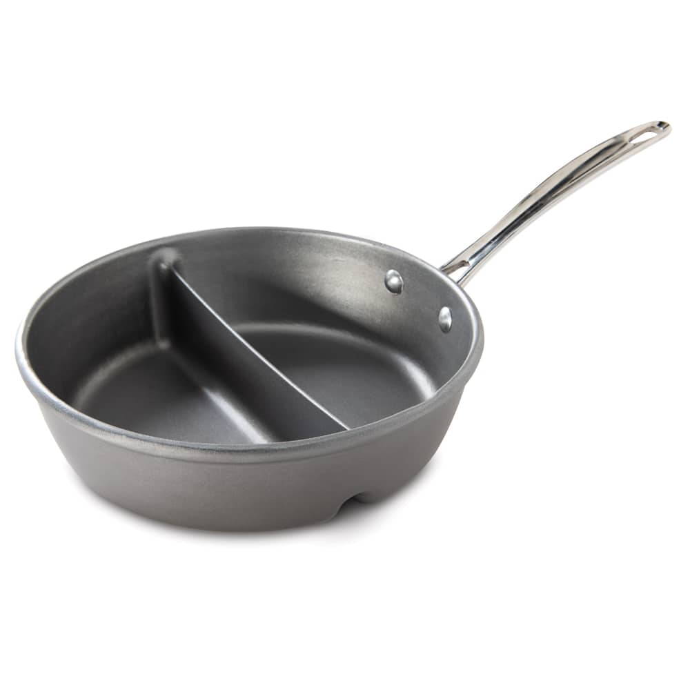 2-in-1 divided sauce pan nun stick