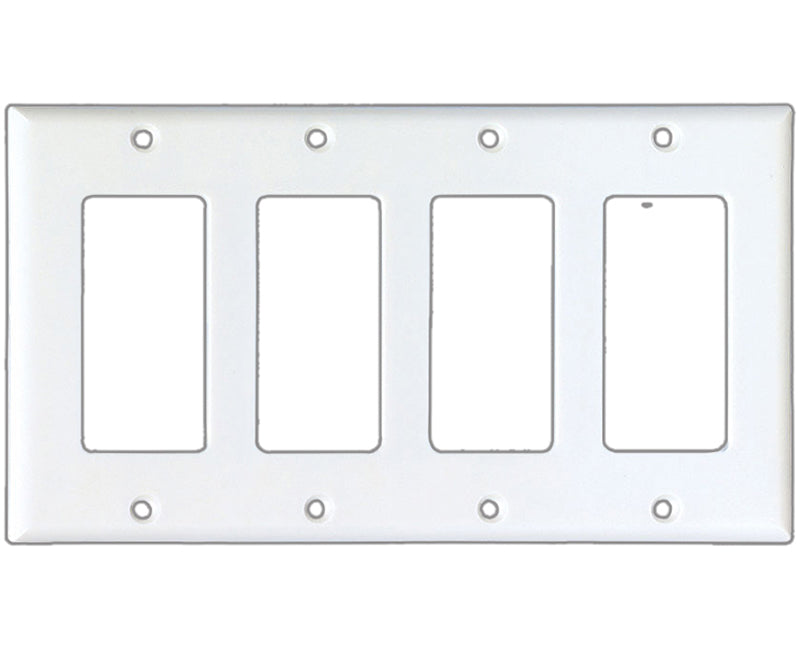 WALLPLATE 4G DECORATOR THERMOSET STD WH