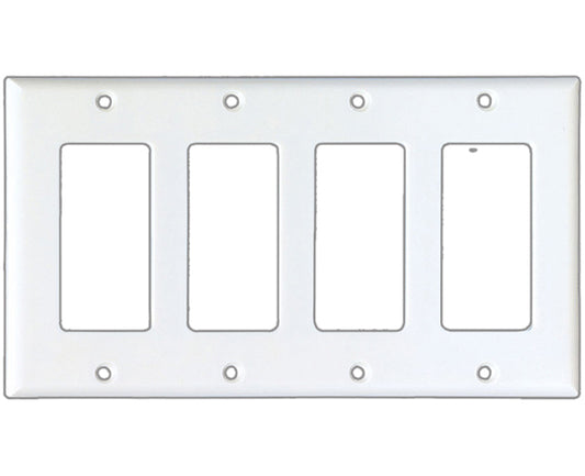 WALLPLATE 4G DECORATOR THERMOSET STD WH