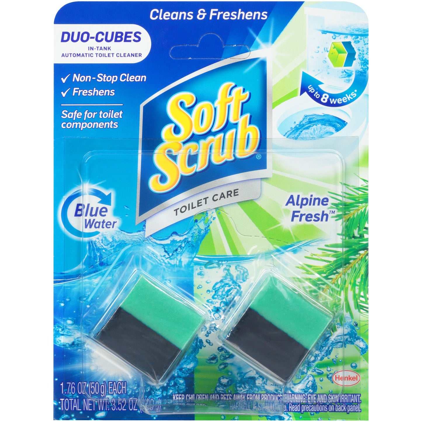 Soft scrub in tank toilet cleaner cubes