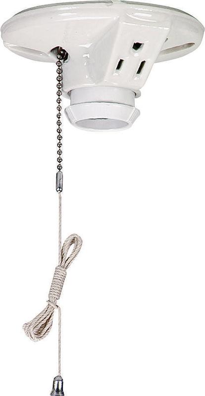 Porcelain ceiling lamp holder with grounding outlet Jennifer
