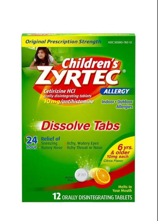 ZYRTEC children’s allergy dissolvable cabs