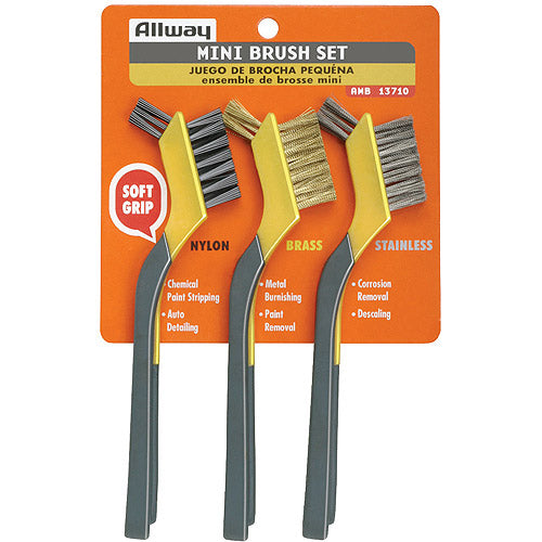 Allway Mini metal Brushes 3pk