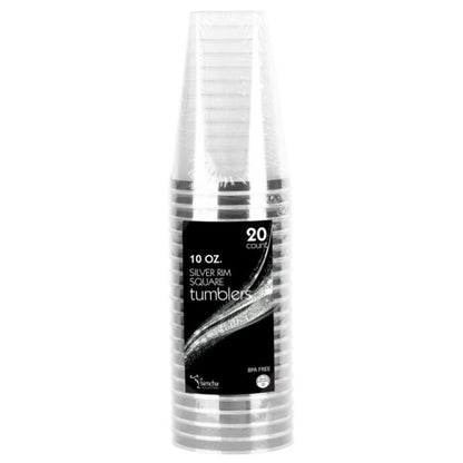 10oz Silver Rim Tumblers (20 Count)
