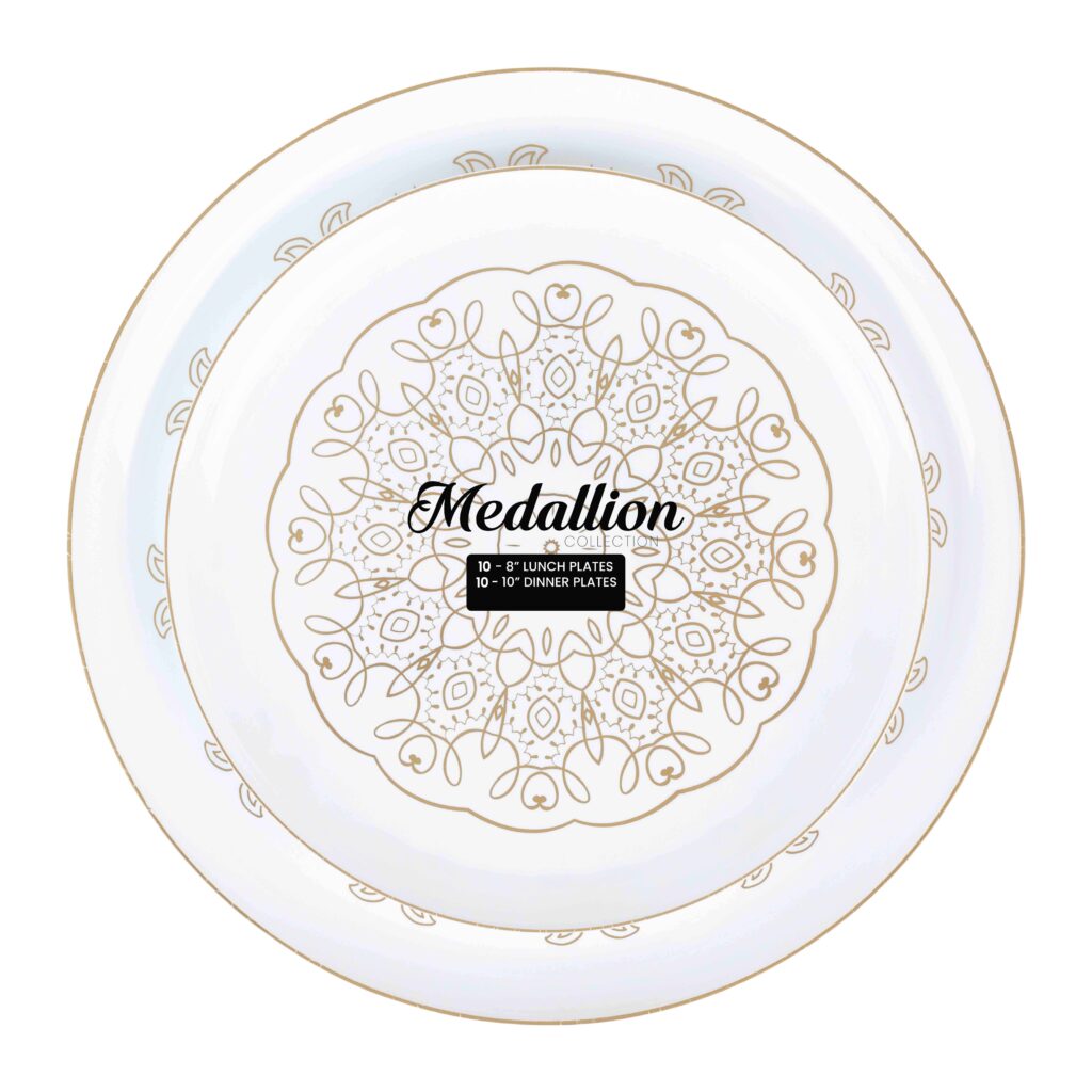 Medallion Combo 8″ &10″ Plates (20 Count)
