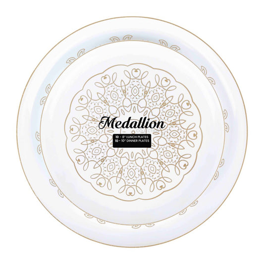 Medallion Combo 8″ &10″ Plates (20 Count)
