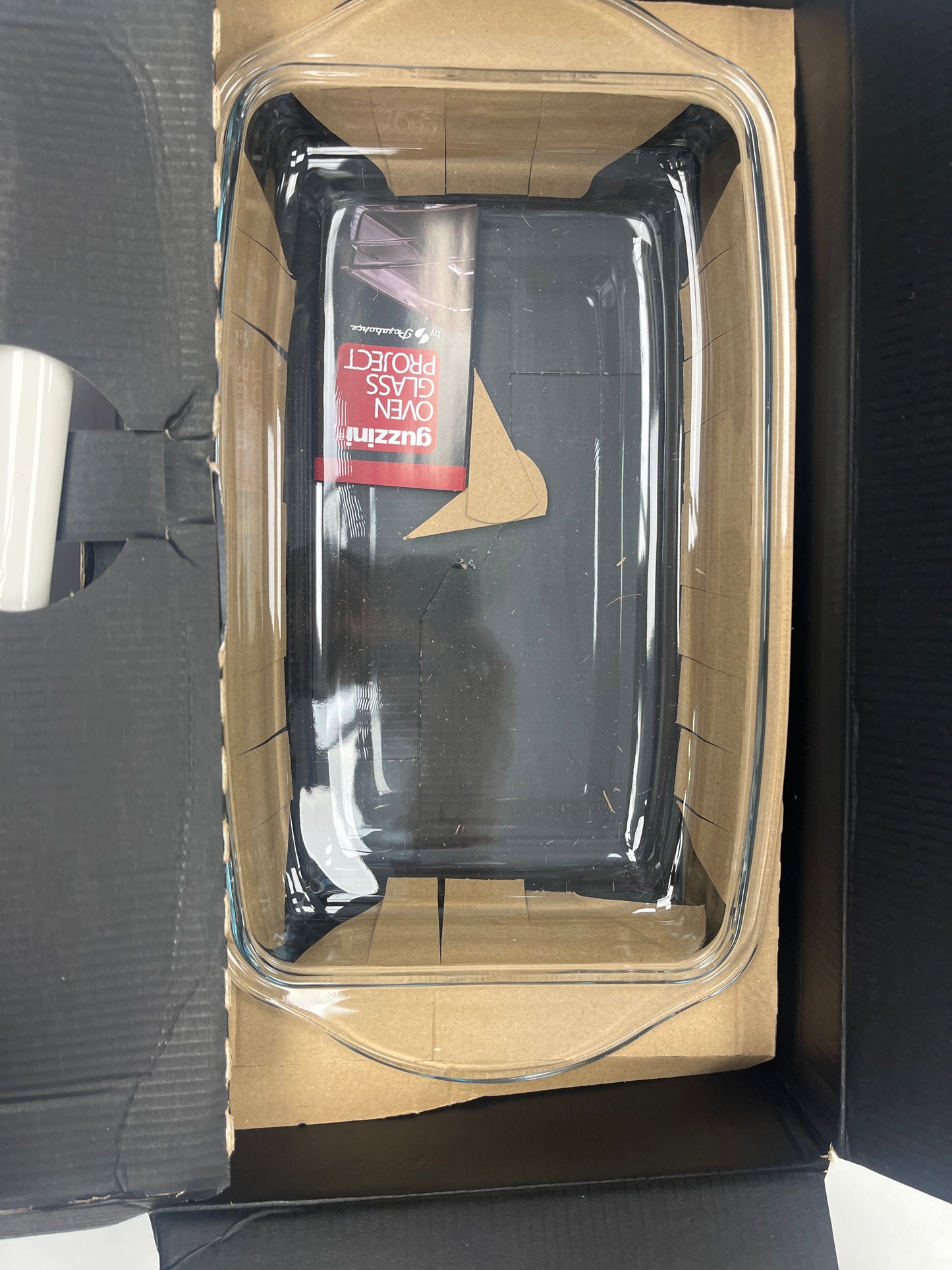 Italian design glass casserole with lid spoon set