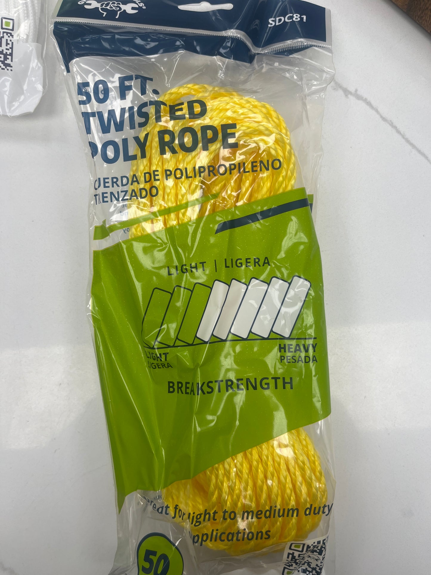 50 feet twisted poly rope