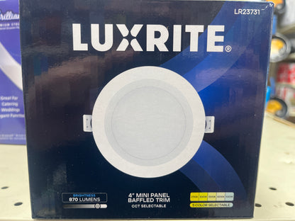 Luxrite 4 inch mini panel baffled trim 23731