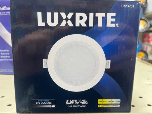 Luxrite 4 inch mini panel baffled trim 23731