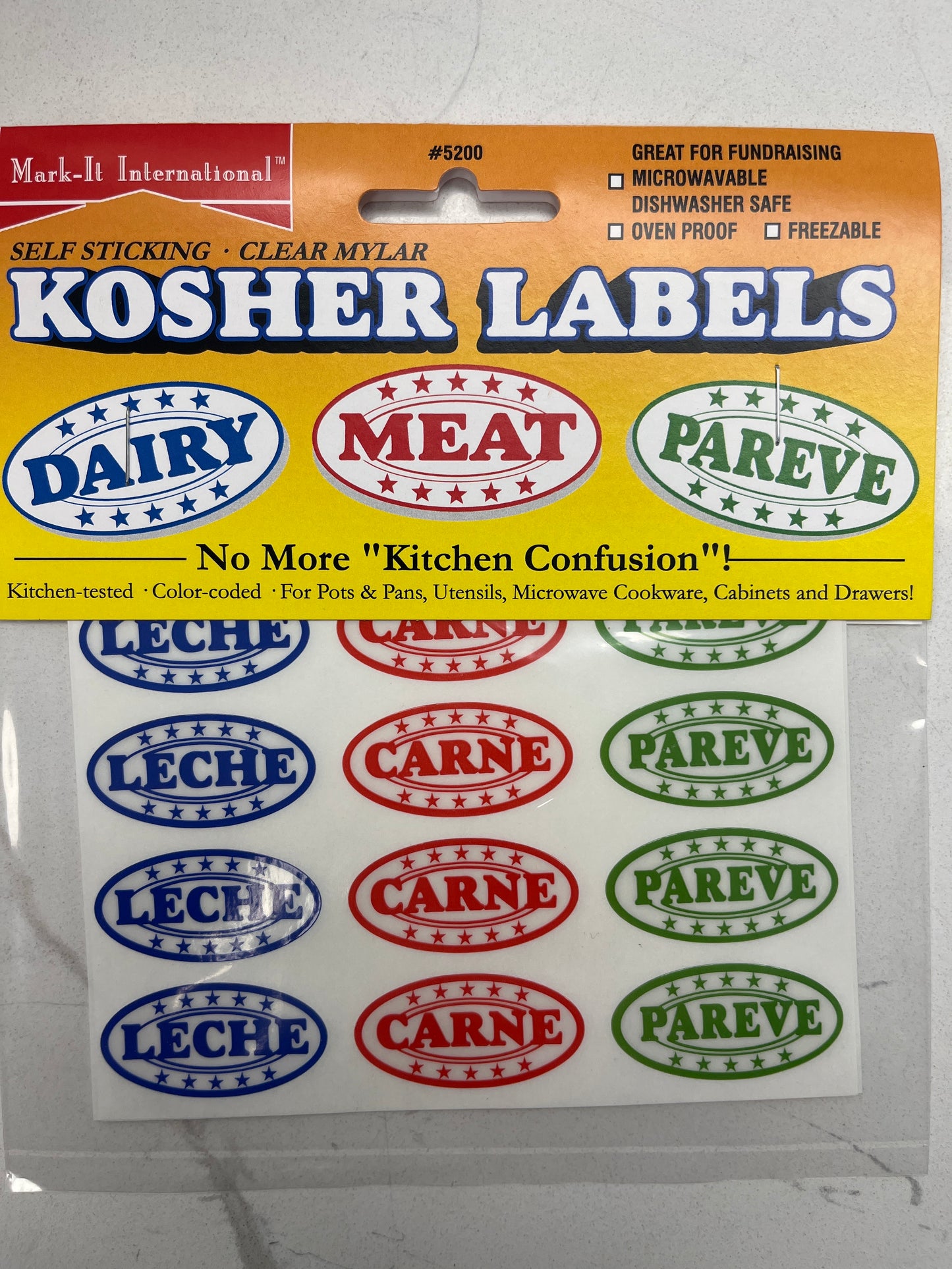 Spanish meat, dairy bar stickers