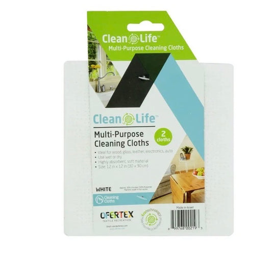 Clean life multipurpose cleaning cloths 12 x 12 ￼