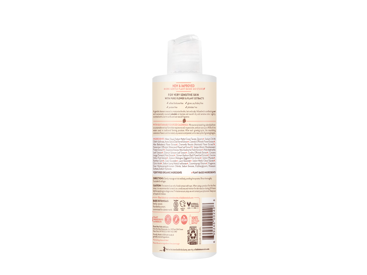 Moisturizing Oat & Calendula Shampoo & Wash - 8oz