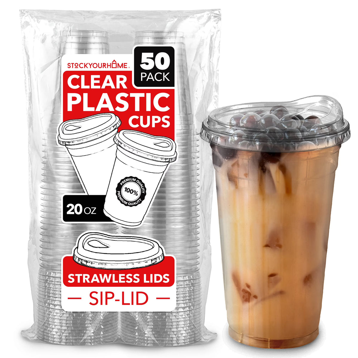 20oz Clear Solo Cups w/Lids