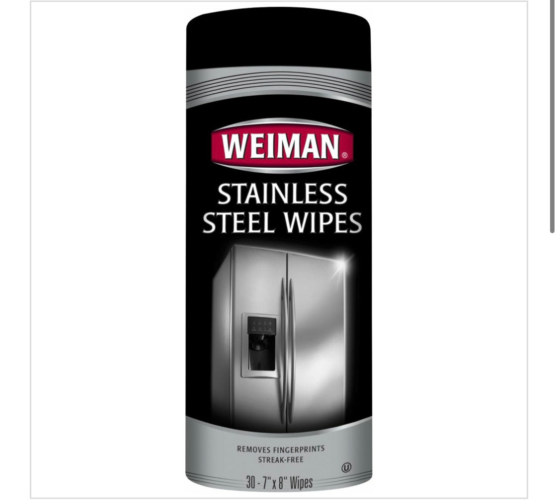 WEIMAN STAINLESS STEEL WIPES 30ct
